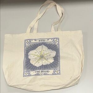 EARTHBOUND Cream Tote with lavender and Yellow Design